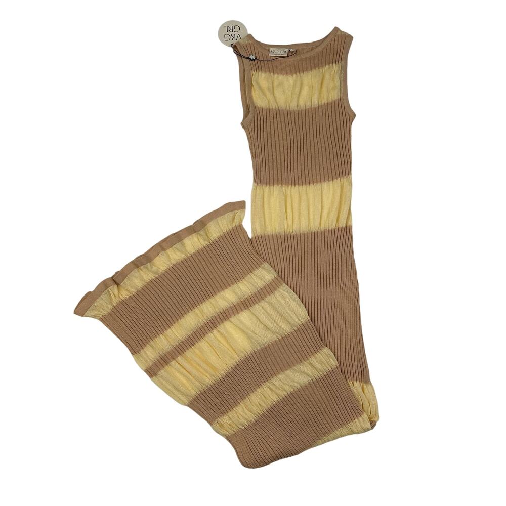 Verge Girl - Rowan Knit Maxi Dress in Tan